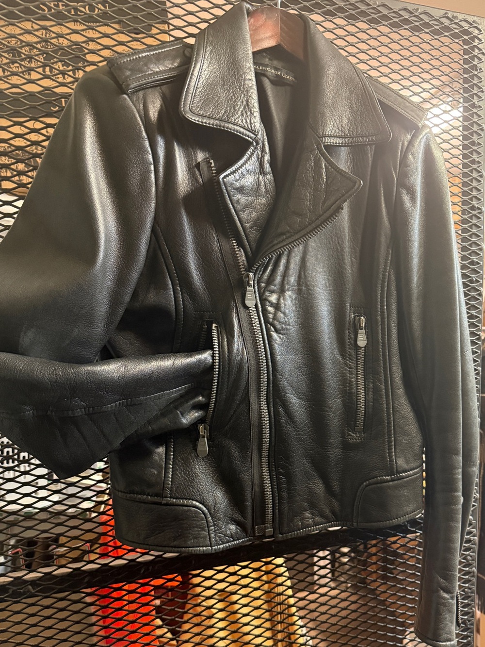 Black Balenciaga Leather Moto Vintage sz 44 Women’s L/XL